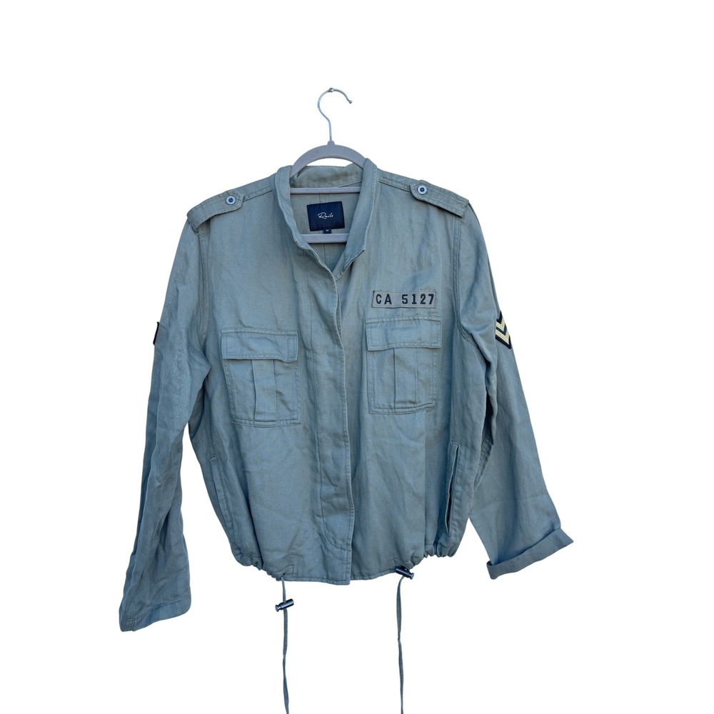 Rails Military Utility Jacket Green CA 5127 Patch Drawstring Hem Women's Medium‎